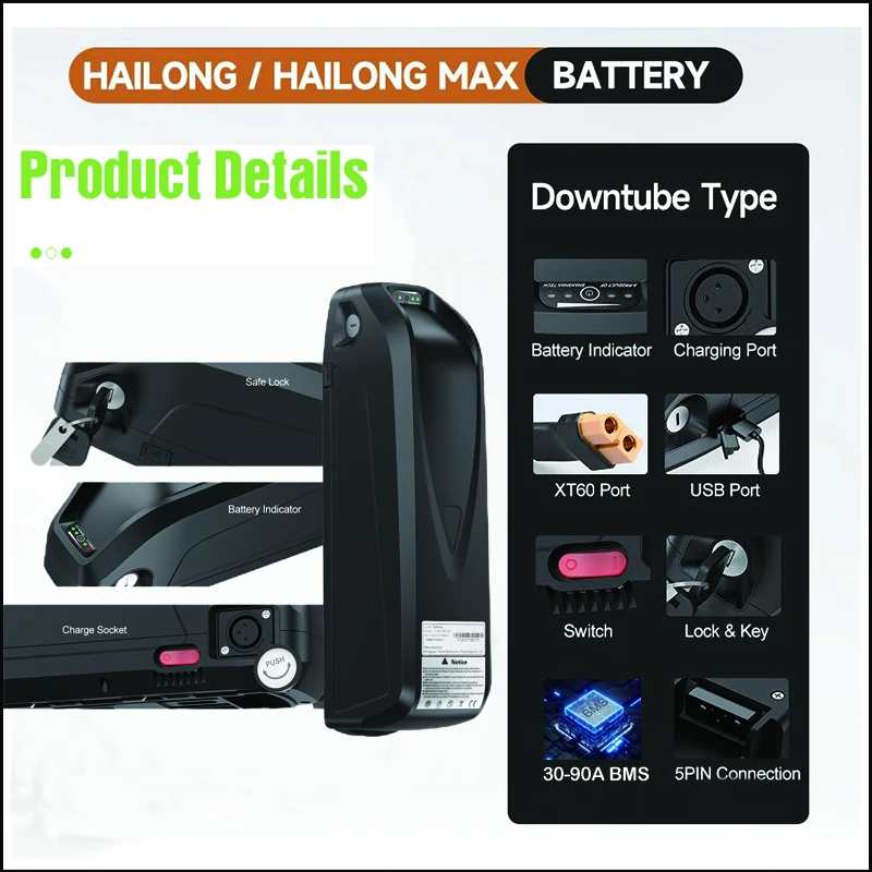 Bateria Hailong para Bicicleta - Ebike Battery 48V 20Ah Hailong avaliação e preço