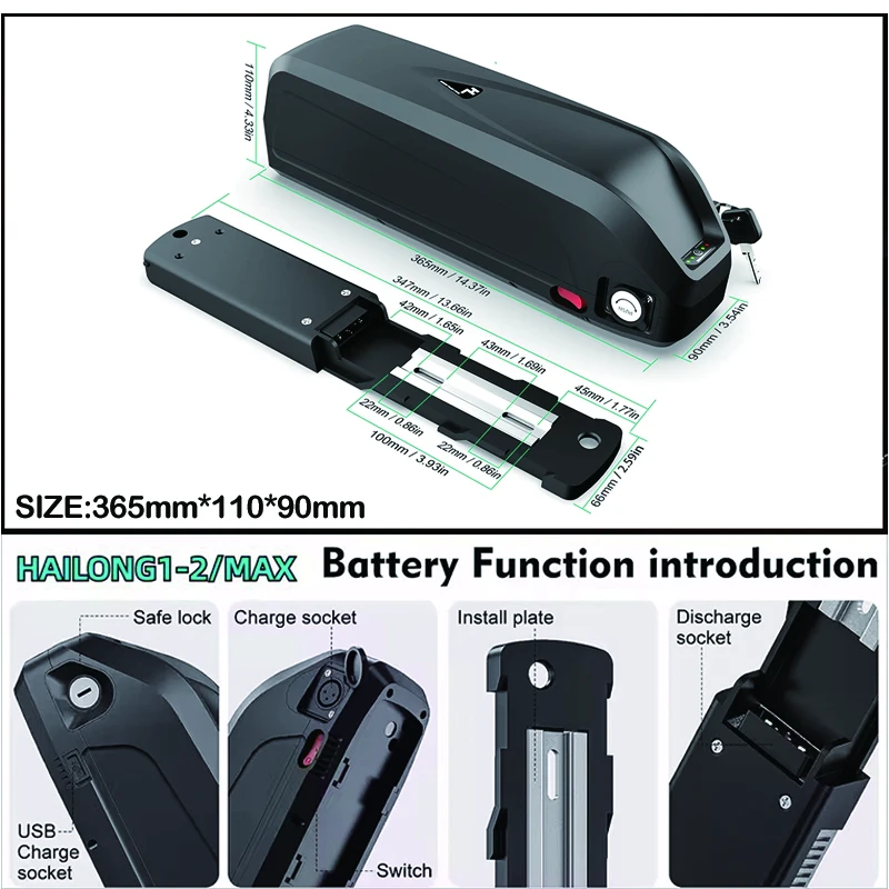 Bateria Hailong para Bicicleta - Ebike Battery 48V 20Ah Hailong avaliação e preço