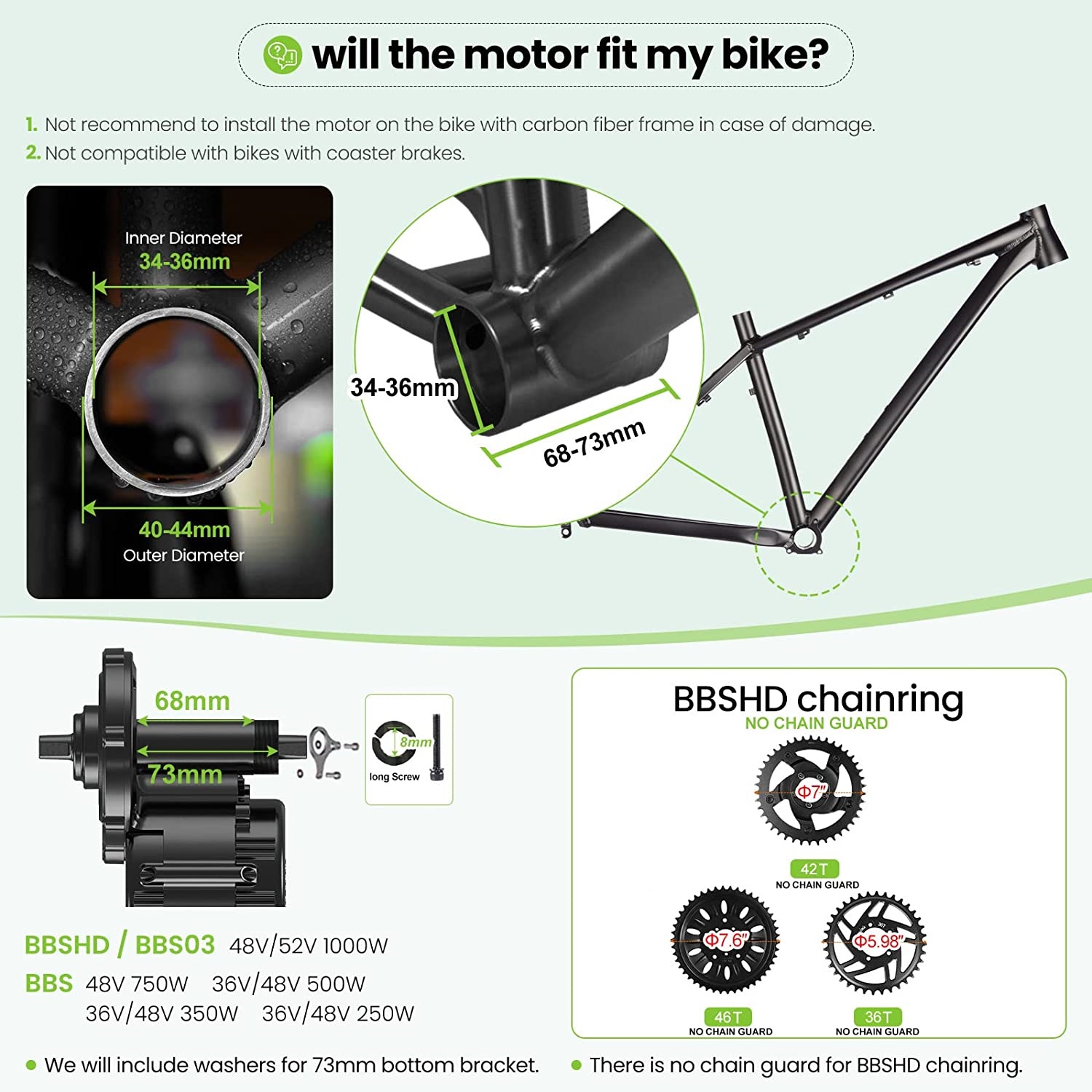 Bafang UART 48V/52V 1000W Moto - Mid Drive Motor Kit 52V 1000W avaliação e preço