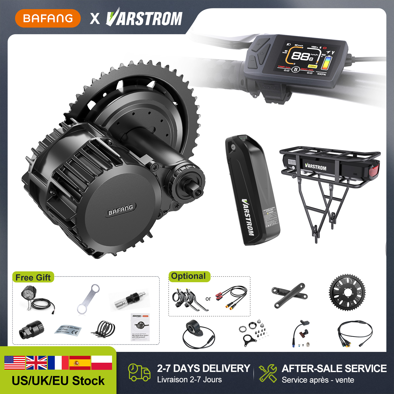 [Estoque nos EUA] Kit de Conve - Bafang Bbs02B 48V 750W Mid Drive Kit avaliação e preço